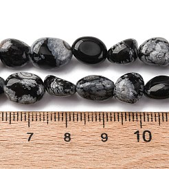 Naturschneeflocke Obsidian Perlen Stränge&nbsp;G-K395-A04-02