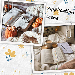 Kits de création de marque-pages DIY avec décorations en acrylique transparent et pompons en polyester&nbsp;DIY-SP0001-92A