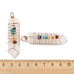 7 Chakra Edelstein Anhänger groß spitz&nbsp;G-H308-04G-01