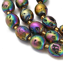 Galvanisierte natürliche Druzy Geode Kristallperlen Stränge&nbsp;G-F833-O01-01E