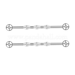 Boucles d'oreilles cartilage en acier inoxydable chirurgical 316L avec barre ronde et boule industrielle&nbsp;FS-WG6688D-05