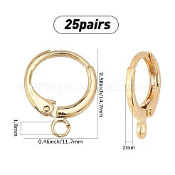 25 paio di orecchini a cerchio in ottone&nbsp;KK-CN0001-46