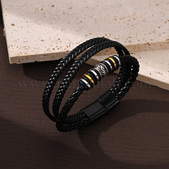 Bracelets multibrins en similicuir pour hommes&nbsp;PW-WGD2A27-03