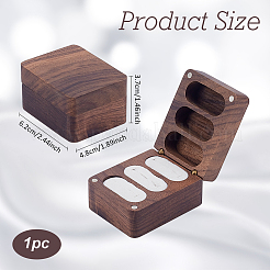 1 caja de regalo para joyería de madera de nogal con 3 ranuras y tapa magnética.&nbsp;CON-PH0003-16A
