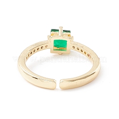 Bague de manchette rectangle vert zircone cubique&nbsp;KK-D067-29G-RS