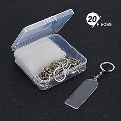Kit fai da te per realizzare portachiavi con ciondolo rettangolare in acrilico con angoli&nbsp;DIY-BC0001-62P