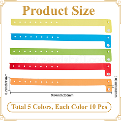 50 pulsera desechable de PVC de 5 colores&nbsp;BJEW-GF0001-42