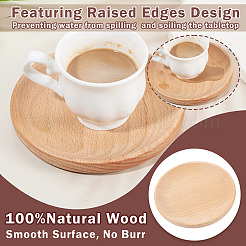 4 tapis de tasse en bois.&nbsp;AJEW-MB0001-18B