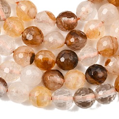 Brins de perles de quartz hématoïde jaune naturel&nbsp;G-I003-8mm-04