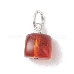 Würfelanhänger aus natürlichem Bernstein&nbsp;PALLOY-JF04971-02