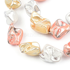 Fils de perles de coquille d'eau douce naturelles galvanisées&nbsp;SHEL-R113-01H