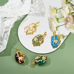 5 pièces 5 styles pendentifs en pierres précieuses mixtes naturelles et synthétiques&nbsp;G-PH0036-01
