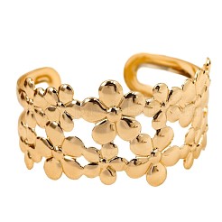 Bracciali aperti da donna in ferro con fiore cavo&nbsp;WG4A465-01