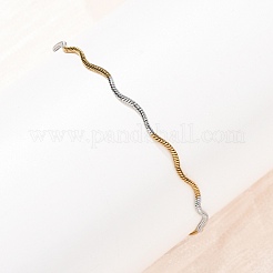 Armbänder aus 304er Edelstahl in Wellenform mit Schlangenketten für Damen&nbsp;BJEW-G780-03GP