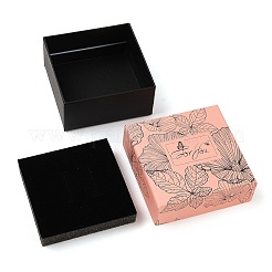 Aufbewahrungsboxen für Schmuck aus Karton und Papier mit Blumendruck&nbsp;CON-P022-01B
