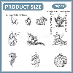 70 pièces pendentifs en alliage de style tibétain&nbsp;FIND-UN0007-70