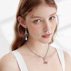 6 paire de pendentifs en laiton micro pavé de zircones cubiques transparentes de 2 couleurs&nbsp;KK-BBC0014-44