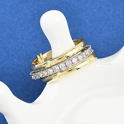Anillos de dedo latón micropavé circonio cúbico&nbsp;RJEW-D325-01PG-10