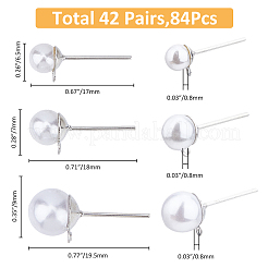 84 Stück Ohrstecker-BeZubehör aus 304 Edelstahl&nbsp;STAS-FH0002-20P