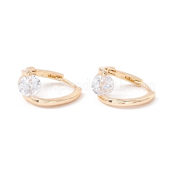 Orecchini in zircone chiaro con micro pavè di ottone&nbsp;KK-A158-03G