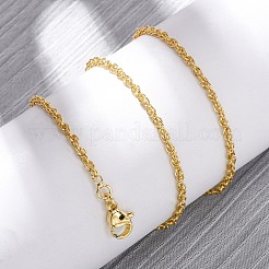 Latón 2mm collares de cadena de cuerda&nbsp;NJEW-C094-03G