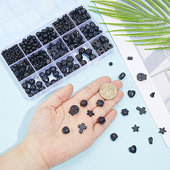 Gefärbte synthetische Türkis- und natürliche Obsidianperlen-Sets&nbsp;G-AR0006-31