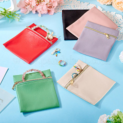 6 pz 6 colori similpelle sacchetti con cerniera per gioielli&nbsp;ABAG-TA0001-72B