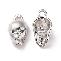 Breloques en laiton micro pave zircone cubique verte&nbsp;KK-G418-04P