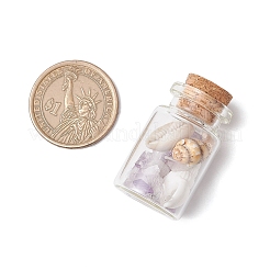 6 Stück natürlicher Lapislazuli/Amethyst/Karneol/Citrin/Rosenquarz/Amazonit-Chip & Kauri-Muschelperlen Heilkristalle Wunschflaschen&nbsp;PALLOY-JF03788