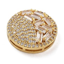 Ciondoli per vetrini con micro pavé di zirconi trasparenti in ottone placcato a cremagliera&nbsp;KK-A234-014G