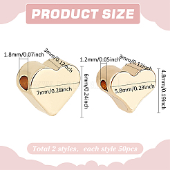100 pz 2 stili di perline in ottone&nbsp;KK-PH0010-87
