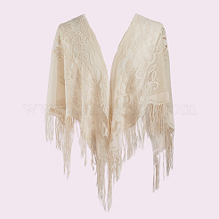 Scialle in poliestere staccabile con fiore in pizzo&nbsp;AJEW-WH20072-43A
