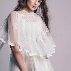 Scialli in pizzo da sposa staccabili in poliestere&nbsp;AJEW-WH0696-057