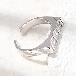 Anelli aperti con polsino in ottone micro pavé di zirconi cubici per donna&nbsp;RJEW-L343-02P-06