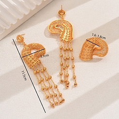 Vintage-Set aus ausgehöhltem Muschelring und Quastenohrringen aus Legierung für Damen&nbsp;CY8500