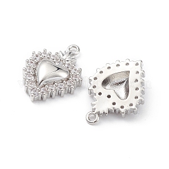 Ciondoli in ottone con placcatura a cremagliera con micro pavé di zirconi chiari&nbsp;KK-L155-52P
