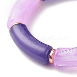 Bracciali elastici con perline in tubo acrilico&nbsp;BJEW-JB07762-03