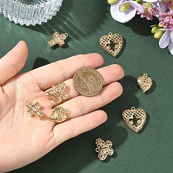 8 pendentif en laiton creux de 4 styles.&nbsp;KK-YW0004-77
