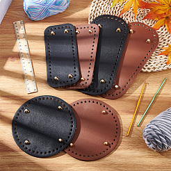 6pcs 6 style pu cuir tricot crochet sacs ongles fond shaper pad&nbsp;DIY-PH0009-51
