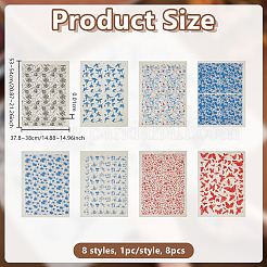 8 pz 8 stili di decalcomanie in carta ceramica&nbsp;DIY-OC0015-79