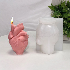 Stampi per statue in silicone per candele fai-da-te a forma di cuore (organo).&nbsp;CAND-PW0007-025