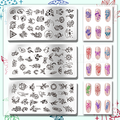 Plantillas de arte de uñas diy de acero inoxidable&nbsp;MRMJ-WH0092-056
