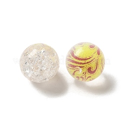 Perle acriliche craquelé verniciate a spruzzo in due tonalità&nbsp;OACR-G029-02I