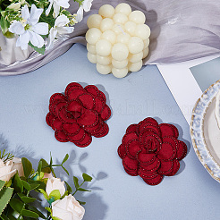 2 Stück Blumen-Schuhschnallenclips aus Polyester&nbsp;DIY-FH0010-56C