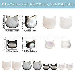 16 Stück 4 Stile natürliche weiße Muschel & schwarze Lippenmuschelperlen&nbsp;SSHEL-SC0001-35