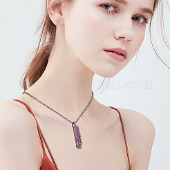 1 pendentif en améthyste naturelle en forme de balle&nbsp;NJEW-PA0001-01B