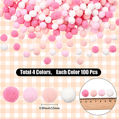 400 Stück 4 Farben Polyester-Pompon-Bälle&nbsp;DIY-SC0031-37B