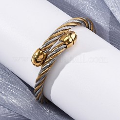 Bracelets joncs torques en acier inoxydable 304 pour femmes&nbsp;BJEW-P310-25GP02