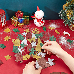 6 kit de décoration d'arbre de Noël en bois brut 3D&nbsp;DIY-NB0008-65