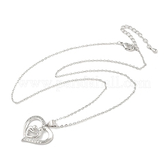 Muttertags-Halsketten aus Messing mit Mikropflaster und klarem Zirkonia&nbsp;NJEW-C085-01A-P